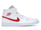 AJ 1 Mid White University Red