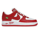 LV Air Force 1 Low White Red