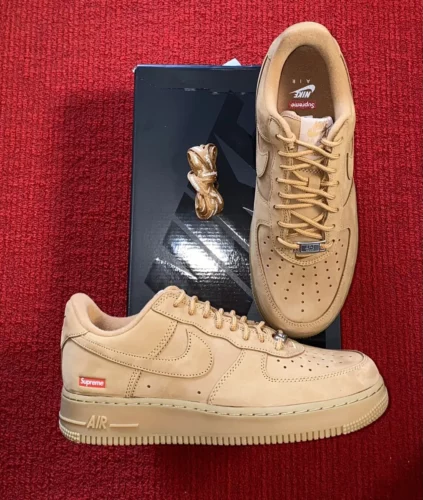 Nike Air Force 1 Low SP Supreme Wheat photo review