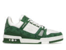 Louis Vuitton Trainer Green Monogram Denim White