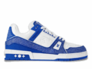 Louis Vuitton Trainer White & Blue Crystal